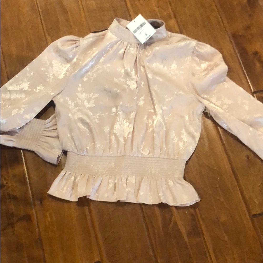 Blush long sleeve with open back